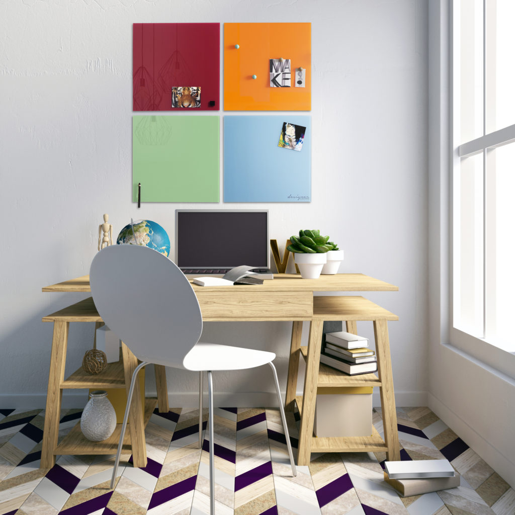 Coloured Magnetic Glassboards 45cm x 45cm | Designer Allboards